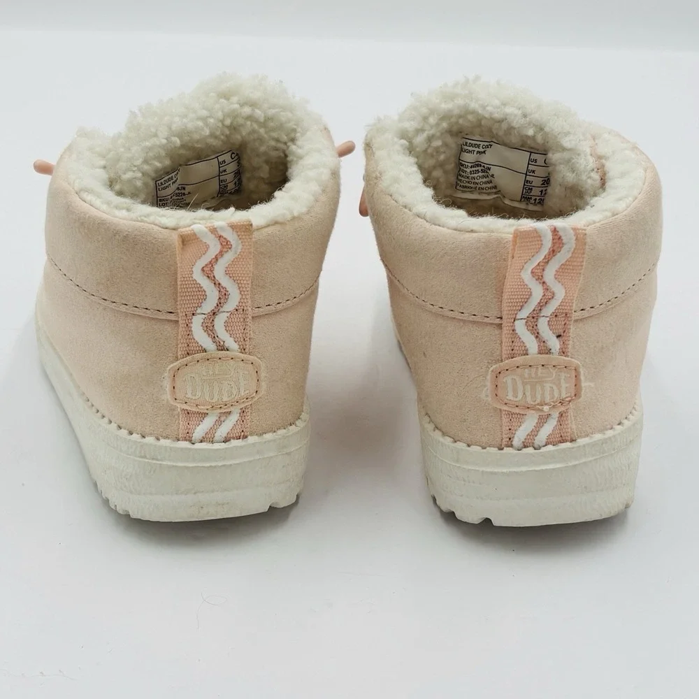 Hey Dude Lil Dude Cozy Pink Girls Slip-On Shoes Size US C4 Toddlers Sherpa Lined